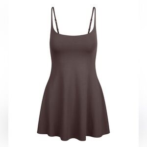 NWOT SKIMS Dark Purple Smooth Layers Mini Dress